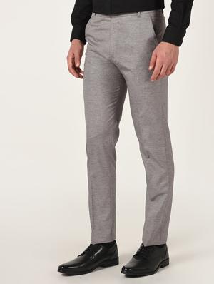 brown textured flat front formal trouser - 16709828 - Standard Image - 2