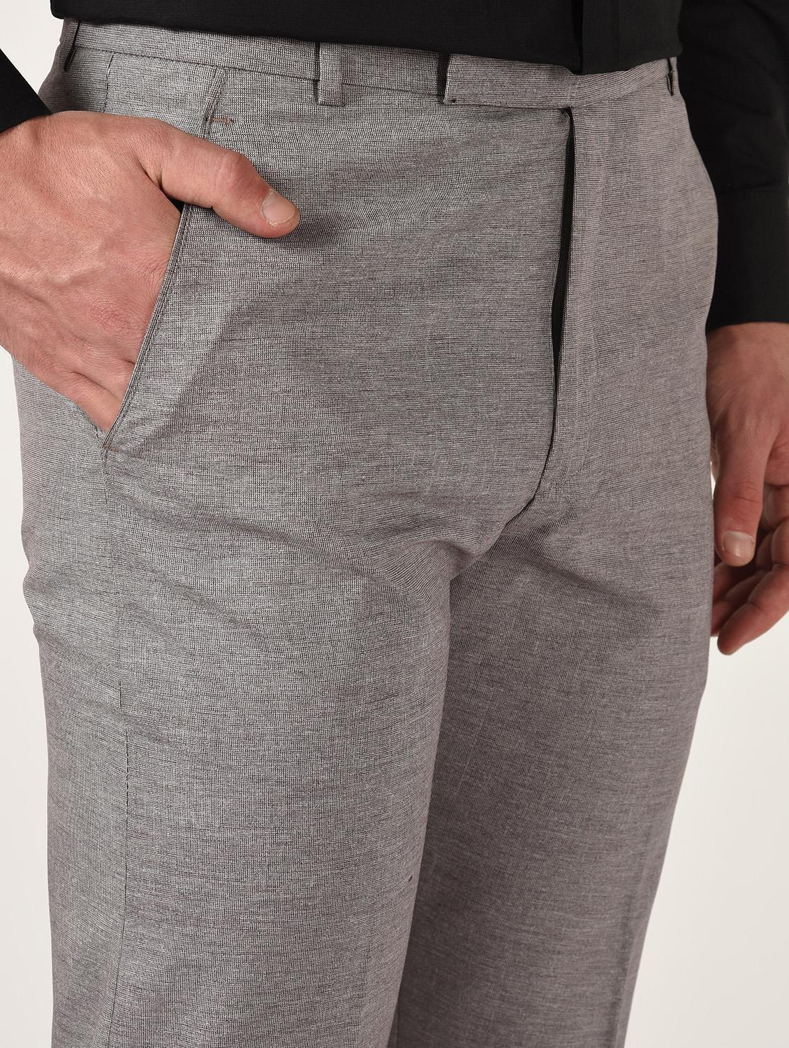 brown textured flat front formal trouser - 16709828 - Zoom Image - 5