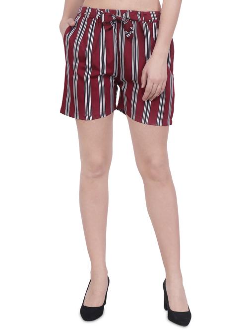 tie up waist striped short - 16709875 - Standard Image - 1