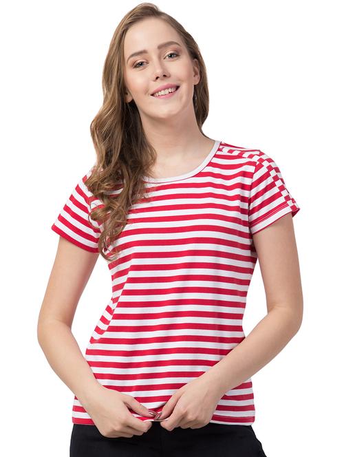 round neck striped tee - 16710622 - Standard Image - 1