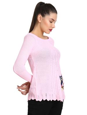 boat neck applique pullover - 16710634 - Standard Image - 2