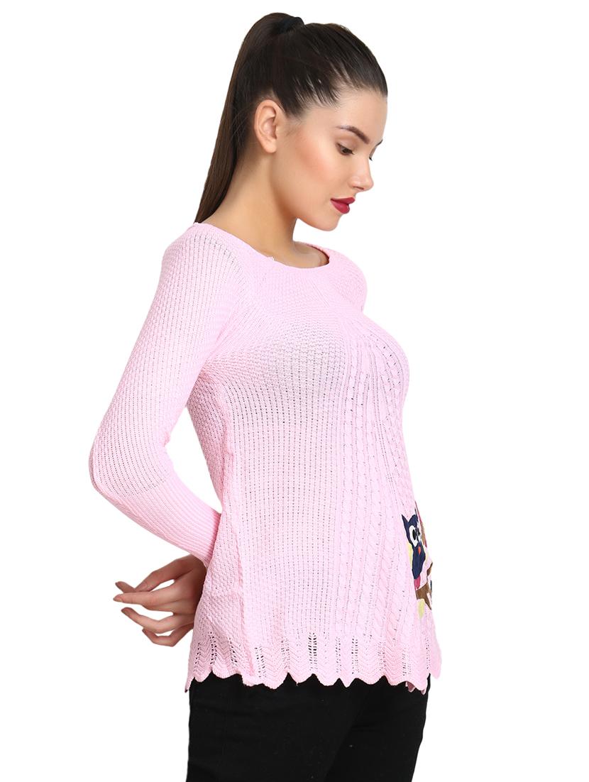 boat neck applique pullover - 16710634 - Zoom Image - 2