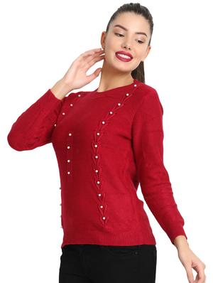 pearl embellished round neck pullover - 16710640 - Standard Image - 2