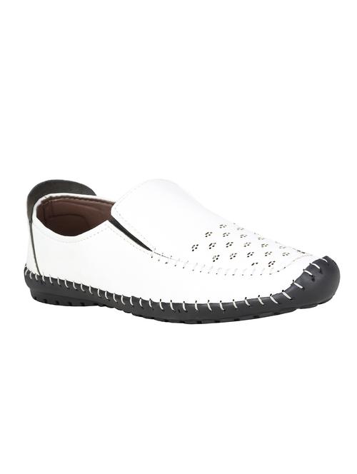 white leatherette slip on sandals - 16710851 - Standard Image - 1