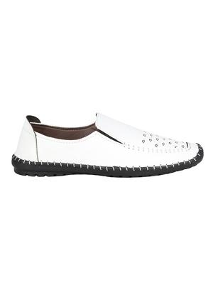 white leatherette slip on sandals - 16710851 - Standard Image - 2