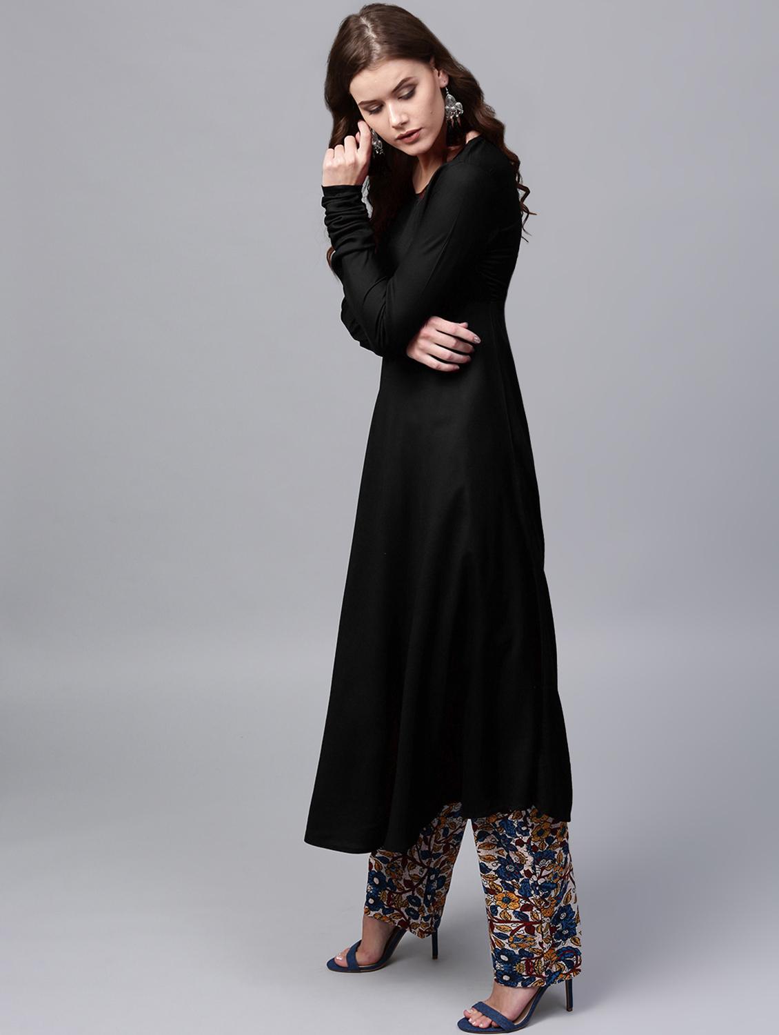 solid flared kurta - 16711070 - Zoom Image - 2