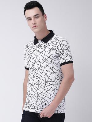 white front printed polo t-shirt - 16711104 - Standard Image - 2