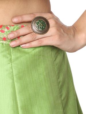 green gold plated finger ring - 16711136 - Standard Image - 5