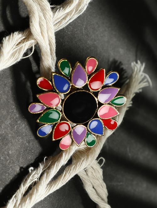 multi colored gold plated finger ring - 16711141 - Standard Image - 1