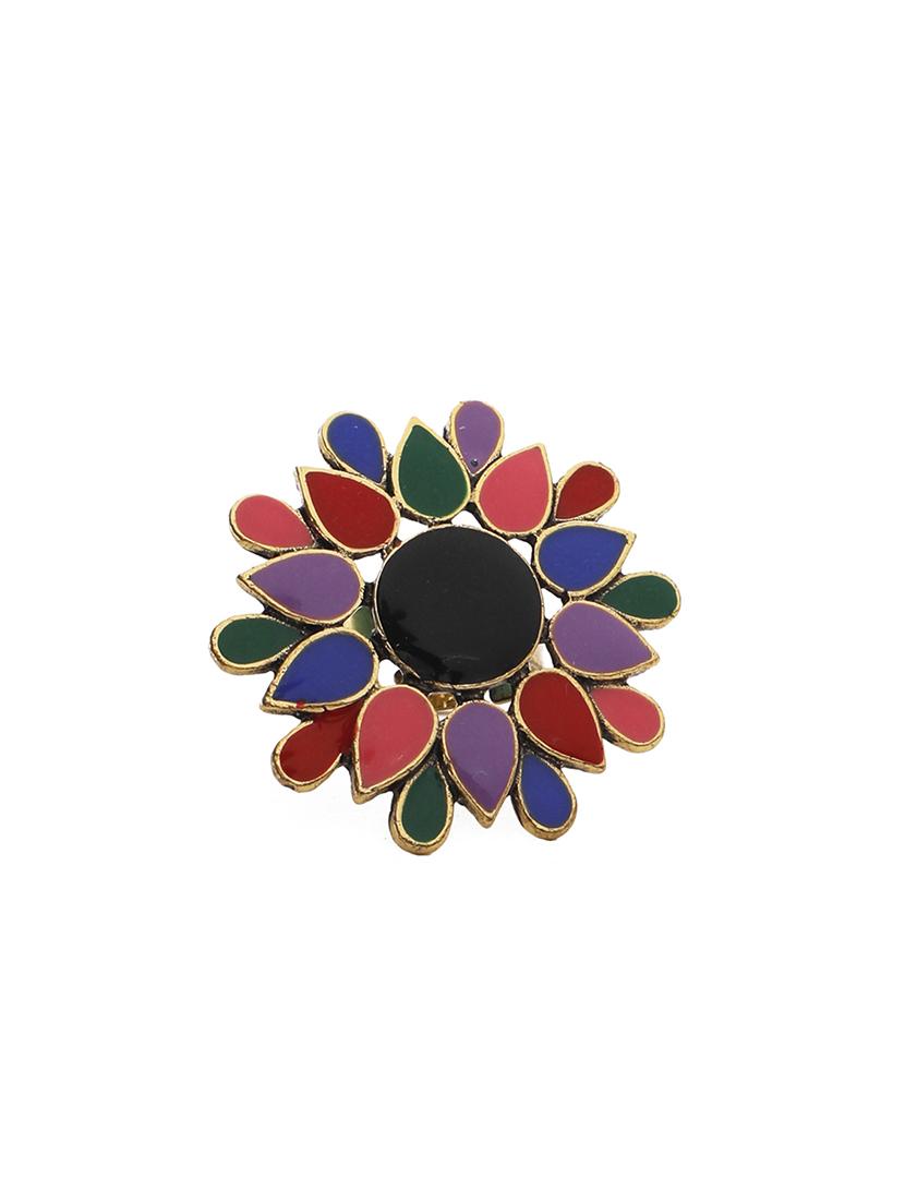 multi colored gold plated finger ring - 16711141 - Zoom Image - 2