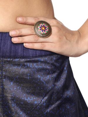 multi colored gold plated finger ring - 16711144 - Standard Image - 5