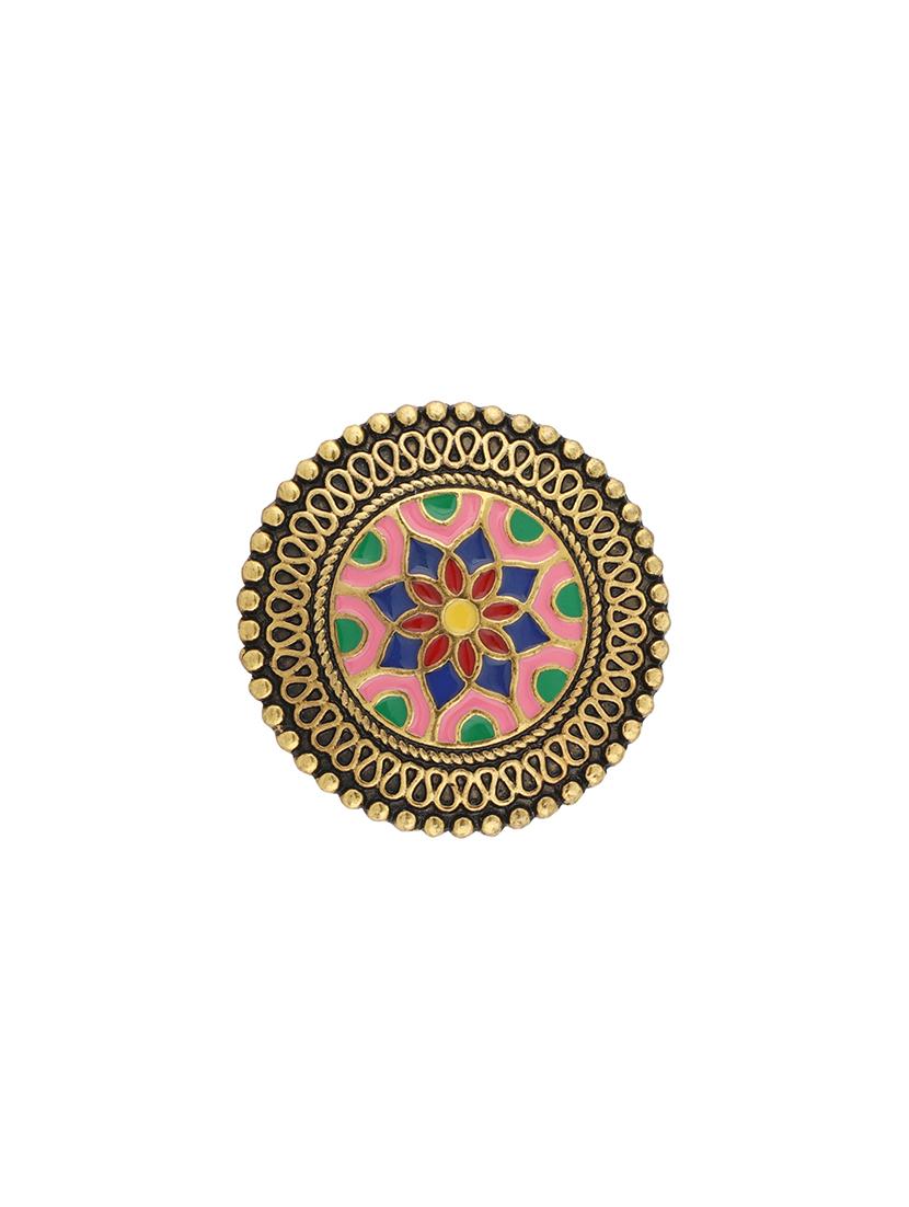 multi colored gold plated finger ring - 16711144 - Zoom Image - 2