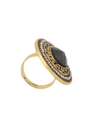 black gold plated finger ring - 16711150 - Standard Image - 2