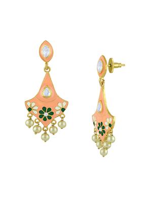 pink metal drop earring - 16711451 - Standard Image - 2