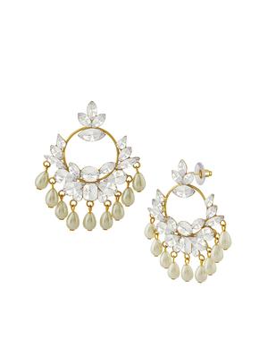 white metal chandballi earring - 16711455 - Standard Image - 2