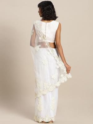 net embroidered saree with blouse - 16711643 - Standard Image - 2