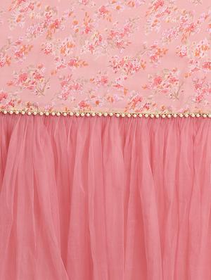 floral printed ruffled saree with blouse - 16711645 - Standard Image - 5