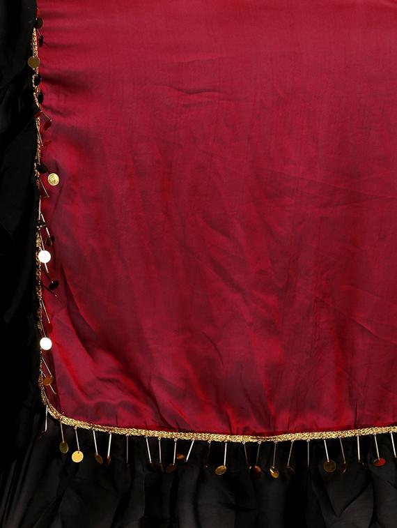 solid ruffled saree with blouse - 16711646 - Zoom Image - 5