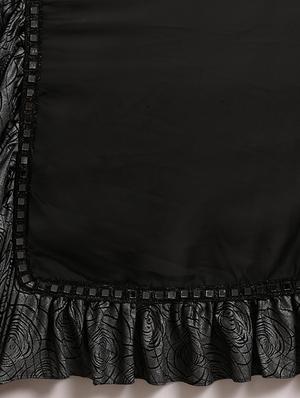 solid fusion ruffled saree with blouse - 16711648 - Standard Image - 5