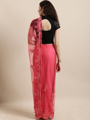 net embroidered saree with blouse - 16711660 - Standard Image - 2