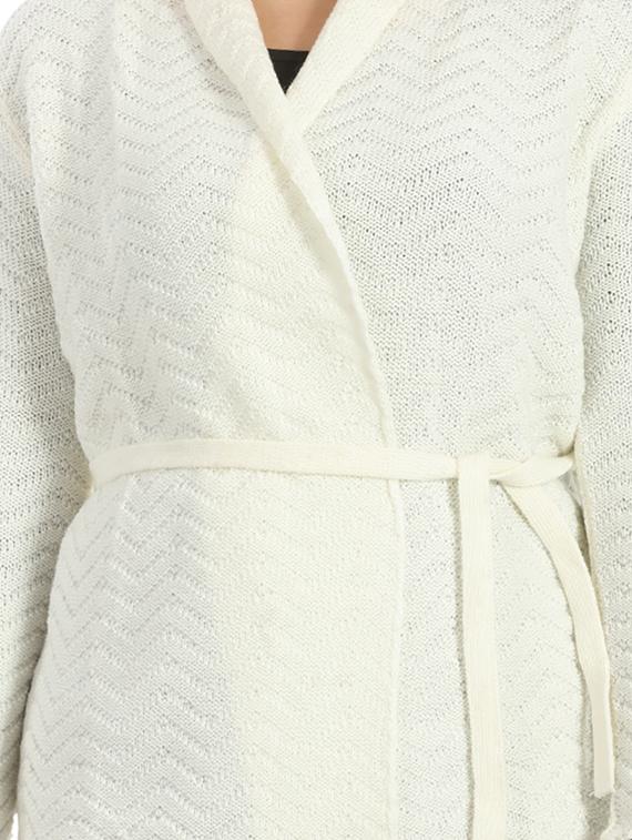 tie front acrylic wool blend cardigan - 16711769 - Zoom Image - 5
