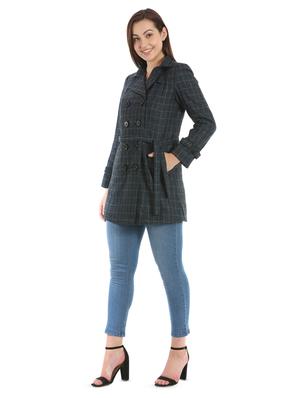 tie front lapel neck coat - 16711772 - Standard Image - 2