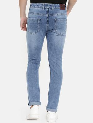 blue light washed distressed denim jeans - 16711802 - Standard Image - 2