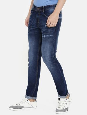 navy blue light washed ripped denim jeans - 16711803 - Standard Image - 2