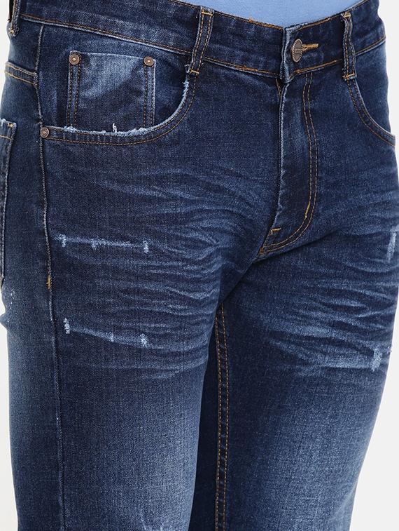 navy blue light washed ripped denim jeans - 16711803 - Zoom Image - 5