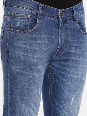 navy blue light washed ripped denim jeans - 16711806 - Standard Image - 5