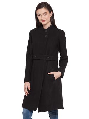 mandarin neck belted trench/overcoat coat - 16711901 - Standard Image - 2