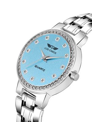 los cabos 1005 sky blue dial & silver chain watches for girls analog watch - 16711937 - Standard Image - 2