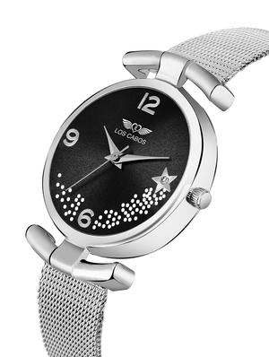 1006 black dial & silver bracelet watch for girls analog watch - 16711939 - Standard Image - 2