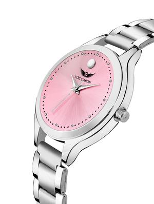1010 pink dial & silver chain watches for girls analog watch - 16711940 - Standard Image - 2
