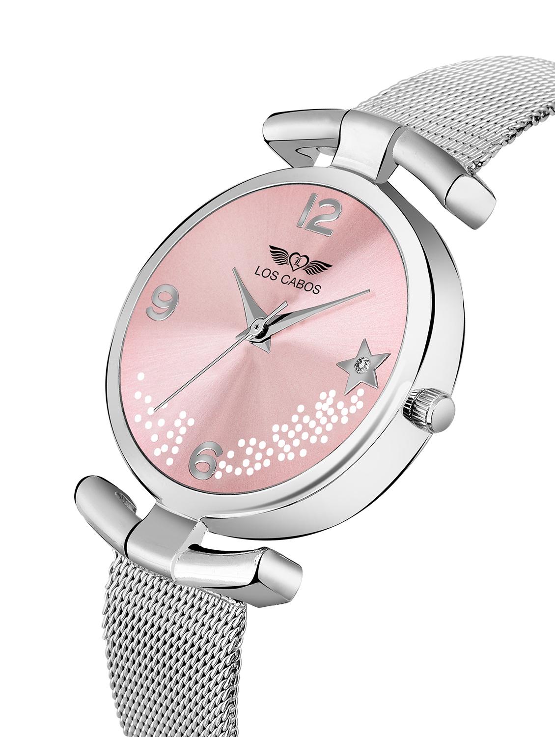 1009 pink dial & silver chain watches for girls analog watch - 16711942 - Zoom Image - 2