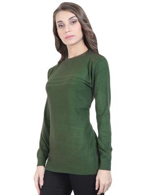 round neck solid pullover - 16712013 - Standard Image - 2