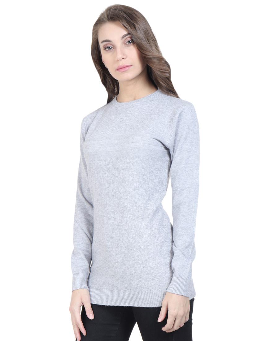 round neck solid pullover - 16712014 - Zoom Image - 2