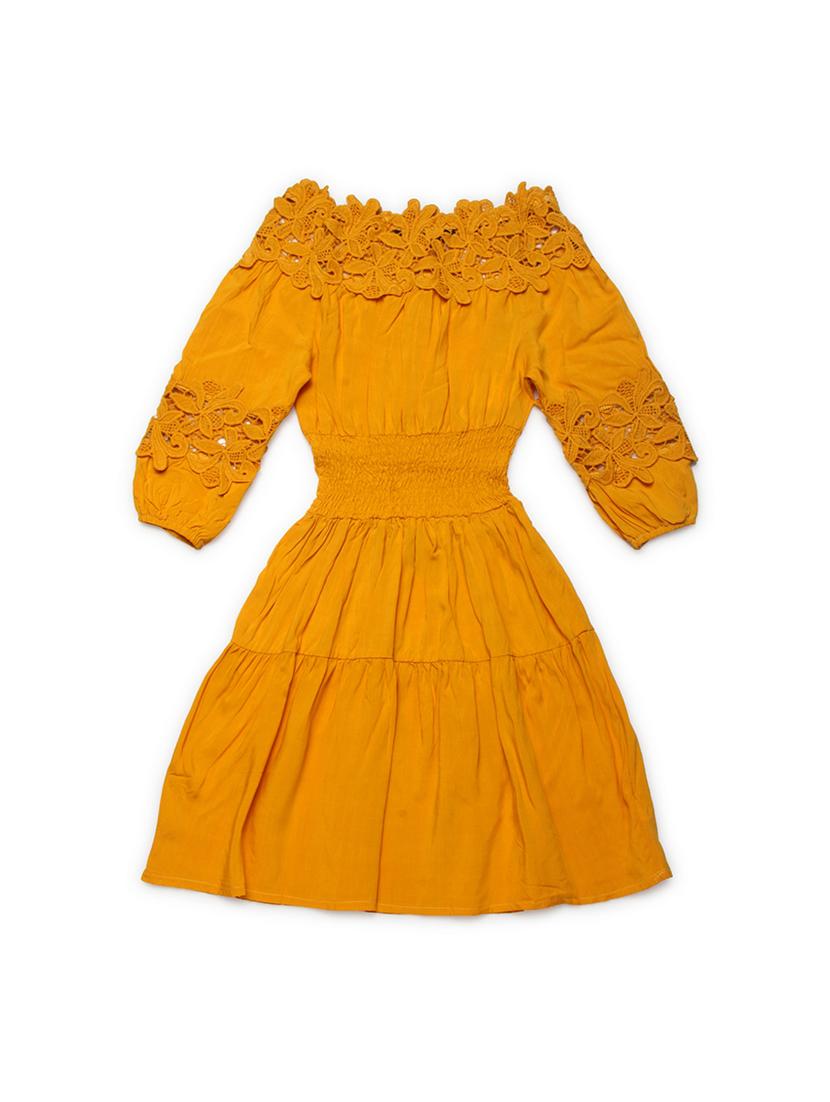 yellow cotton blend frock - 16712167 - Zoom Image - 2