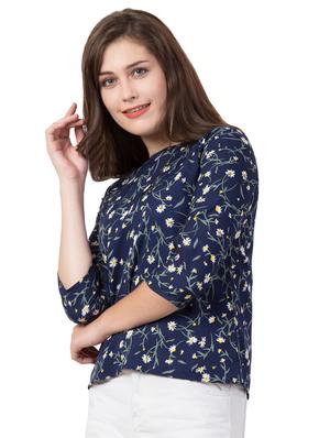 boat neck floral top - 16712331 - Standard Image - 2