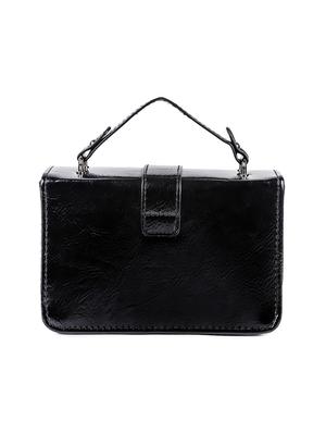 black leatherette (pu) regular sling bag - 16712579 - Standard Image - 2