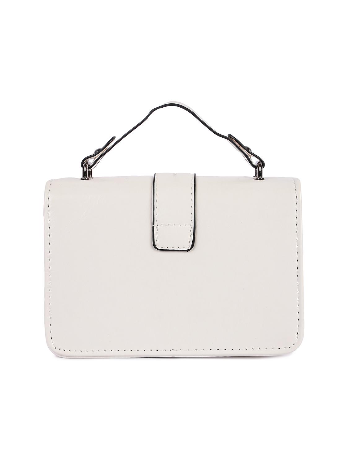 white leatherette (pu) regular sling bag - 16712580 - Zoom Image - 2