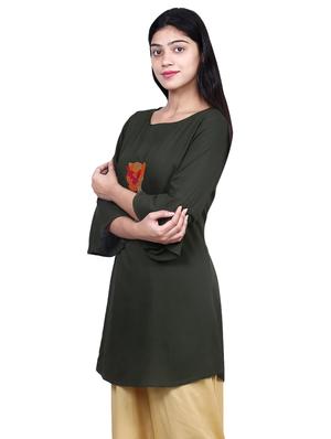 embroidered solid kurti - 16712615 - Standard Image - 2