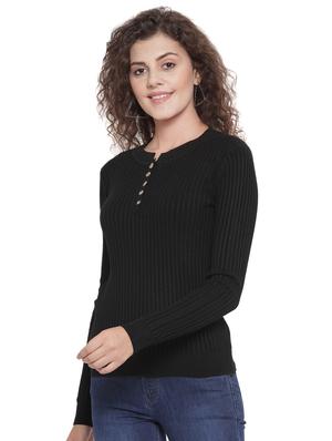 round neck solid pullover - 16712709 - Standard Image - 2