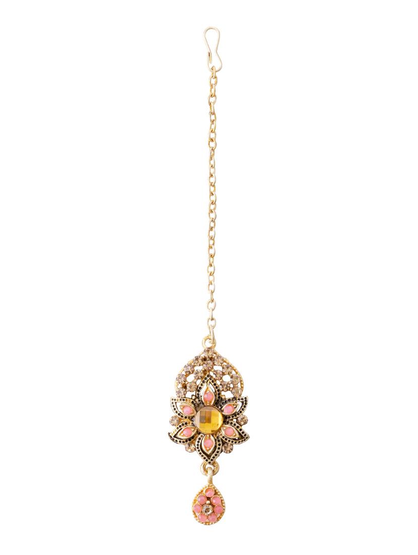pink brass bridal necklace - 16712879 - Zoom Image - 2