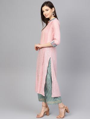 pintucks kurta pant set - 16712954 - Standard Image - 2