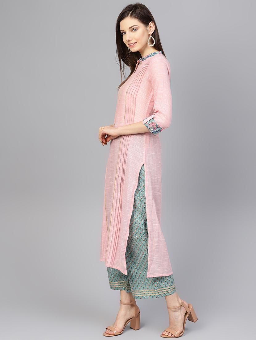 pintucks kurta pant set - 16712954 - Zoom Image - 2
