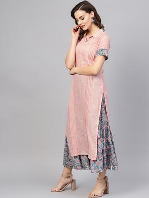 solid pintucks kurta sharara set - 16712963 - Standard Image - 2