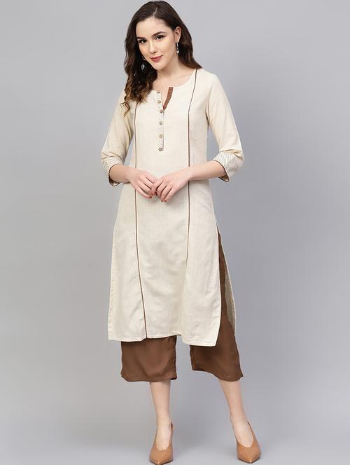 solid kurta palazzo set - 16712965 - Very Small Image - 1