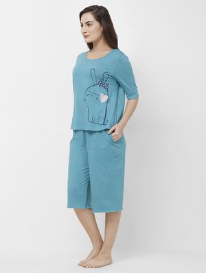 round neck quirky capri set - 16713050 - Standard Image - 2