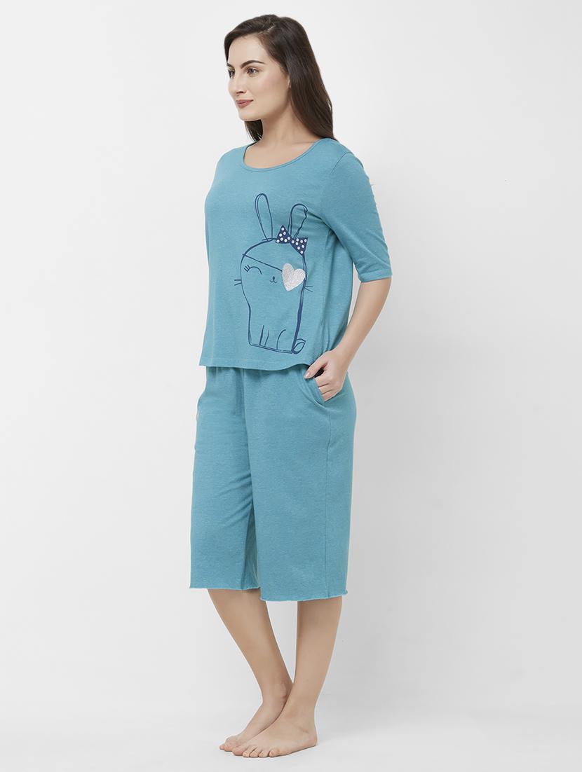round neck quirky capri set - 16713050 - Zoom Image - 2
